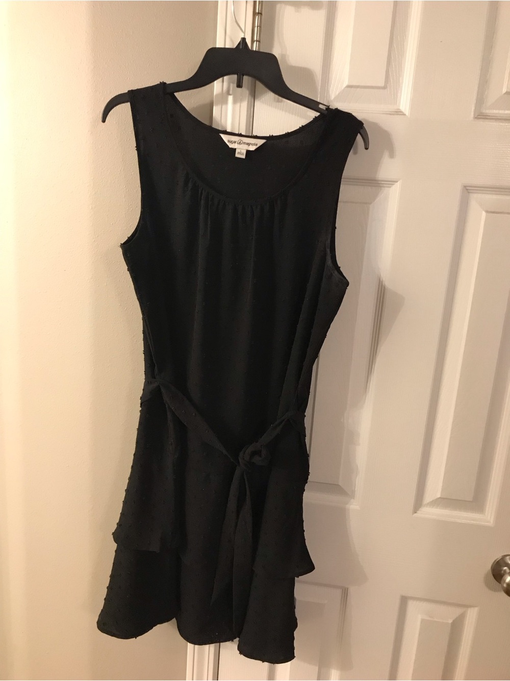 Magnolia Black Sleeveless Tie-Waist Mini Dress